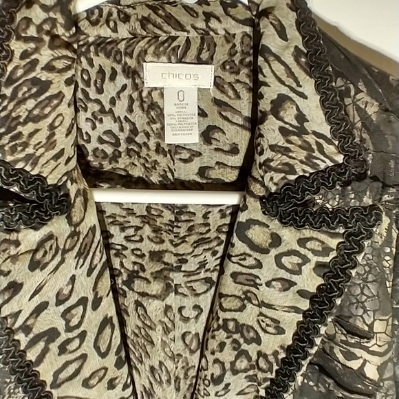 Chico's Jacket Animal Print Sz. 0 - Picture 3 of 6